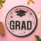 25 Count Pink Graduation Dessert Plates Disposable Party Essentials for Grads 7 1/4 Inch